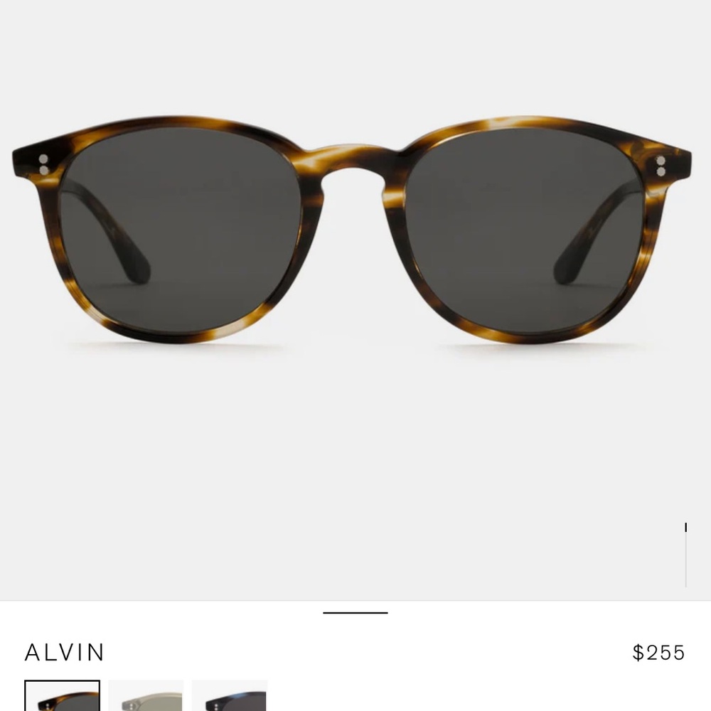 KREWE Alvin Model Tortoiseshell Brown Round Sunglasses with Dark Lenses